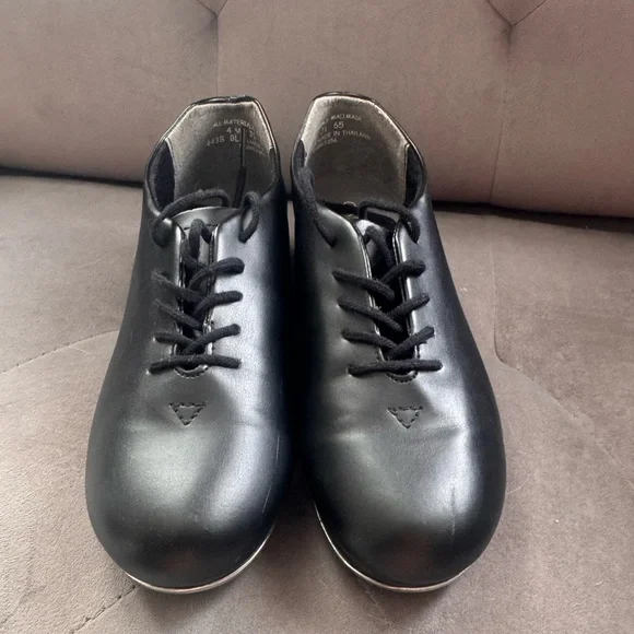 Capezio tic tap toe tap shoes Oxford lace up black size 4 rn #63356 - Picture 2 of 11